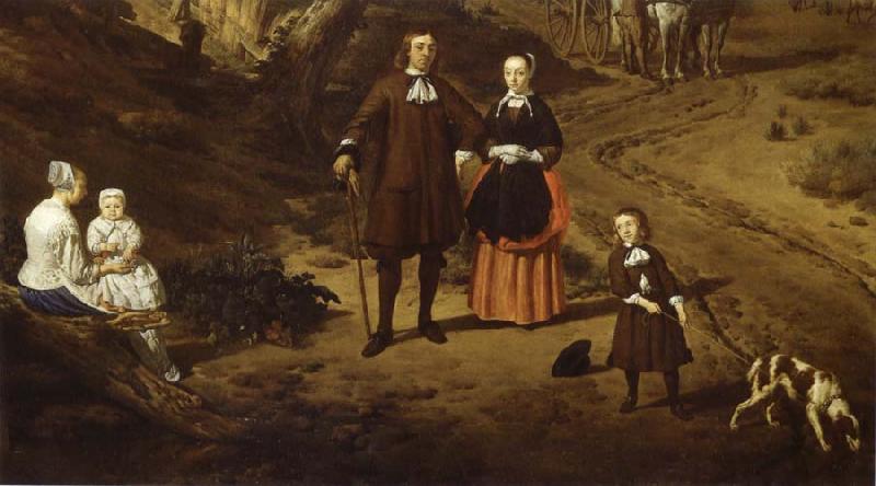 REMBRANDT Harmenszoon van Rijn Portrait of a couple with two children and a Nursemaid in a Landscape France oil painting art